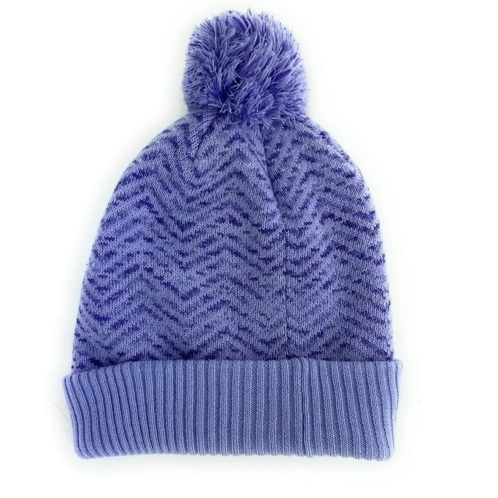 The North Face Youth Girl's Chevron Pom Sweet Lavender Pom Beanie Size OS